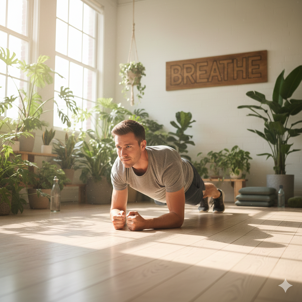 شخص يمارس تمارين اللياقة البدنية في بيئة صحية — صحة ولياقة